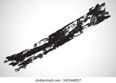 Grunge Paint Roller . Vector brush Stroke . Distressed banner . Black stripes isolated. paintbrush collection . Modern Textured shape . Dry border in Black . Bulge lines
