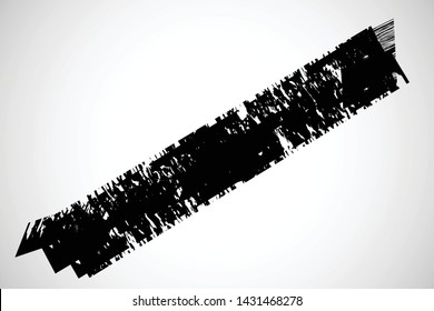 Grunge Paint Roller . Vector brush Stroke . Distressed banner . Black stripes isolated. paintbrush collection . Modern Textured shape . Dry border in Black . Bulge lines