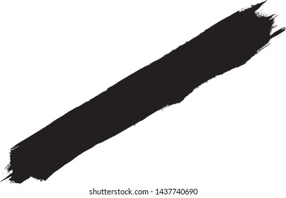 Grunge Paint Roller . Vector brush Stroke . Distressed banner . Black stripes isolated. paintbrush collection . Modern Textured shape . Dry border in Black . Oblique lines