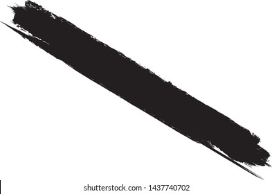 Grunge Paint Roller . Vector brush Stroke . Distressed banner . Black stripes isolated. paintbrush collection . Modern Textured shape . Dry border in Black . Oblique lines