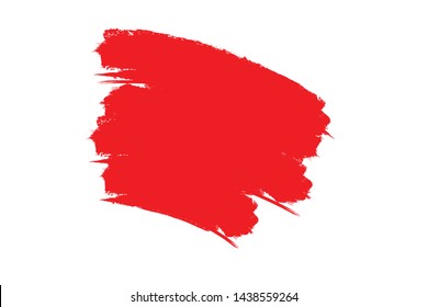 Grunge Paint Roller . Vector brush Stroke . Distressed banner . Red stripes , paintbrush collection . Modern Textured shape . Dry border in Black . Bulge lines