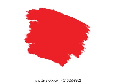 Grunge Paint Roller . Vector brush Stroke . Distressed banner . Red stripes , paintbrush collection . Modern Textured shape . Dry border in Black . Bulge lines