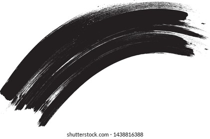 Grunge Paint Roller . Vector brush Stroke . Distressed banner . Black stripes isolated. paintbrush collection . Modern Textured shape . Dry border in Black . Bulge lines