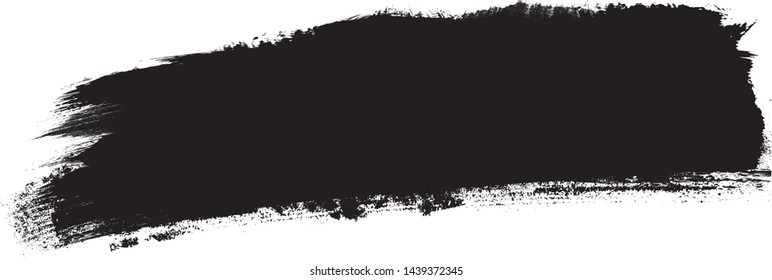 Grunge Paint Roller . Vector brush Stroke . Distressed banner . Black stripes isolated. paintbrush collection . Modern Textured shape . Dry border in Black . Bulge lines