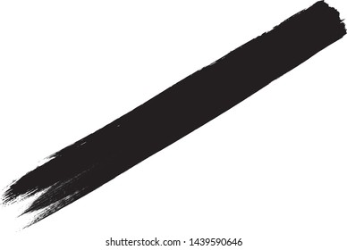 Rollo de pintura Grunge . Trazo de pincel vectorial . Cartel perturbado . Estribos negros aislados. colección de pincel . Forma texturada moderna . Borde seco en negro. Líneas oblicuas