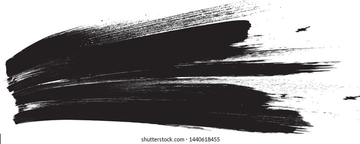 Grunge Paint Roller . Vector brush Stroke . Distressed banner . Black stripes isolated. paintbrush collection . Modern Textured shape . Dry border in Black . Bulge grange lines