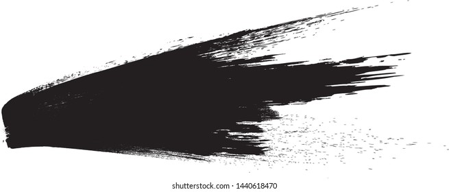 Grunge Paint Roller . Vector brush Stroke . Distressed banner . Black stripes isolated. paintbrush collection . Modern Textured shape . Dry border in Black . Bulge grange lines