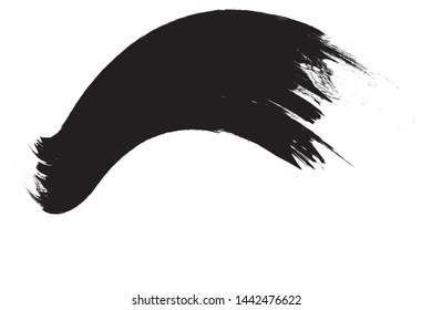 Grunge Paint Roller . Vector brush Stroke . Distressed banner . Black stripes isolated. paintbrush collection . Modern Textured shape . Dry border in Black . Bulge grange lines