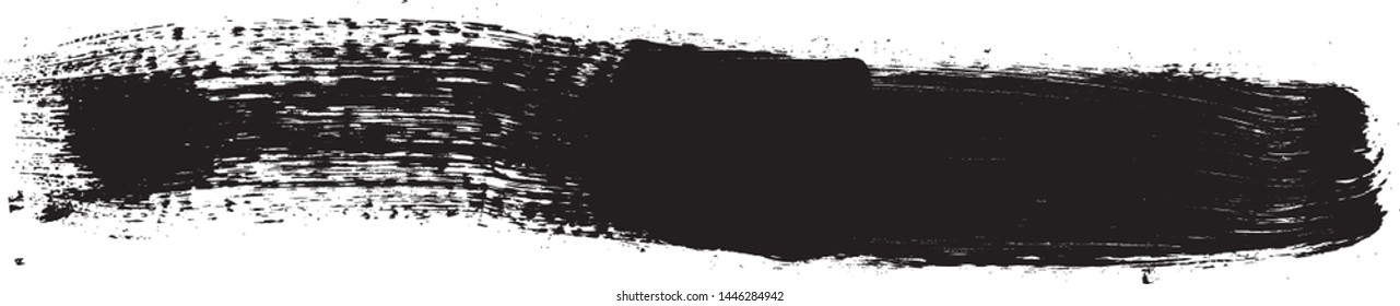 Grunge Paint Roller . Vector brush Stroke . Distressed banner . Black stripes isolated. paintbrush collection . Modern Textured shape . Dry border in Black . Bulge lines