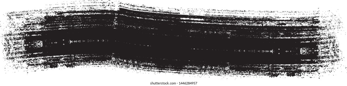 Grunge Paint Roller . Vector brush Stroke . Distressed banner . Black stripes isolated. paintbrush collection . Modern Textured shape . Dry border in Black . Bulge lines