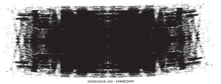 Grunge Paint Roller . Vector brush Stroke . Distressed banner . Black stripes isolated. paintbrush collection . Modern Textured shape . Dry border in Black . Bulge lines