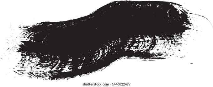 Grunge Paint Roller . Vector brush Stroke . Distressed banner . Black stripes isolated. paintbrush collection . Modern Textured shape . Dry border in Black . Bulge lines
