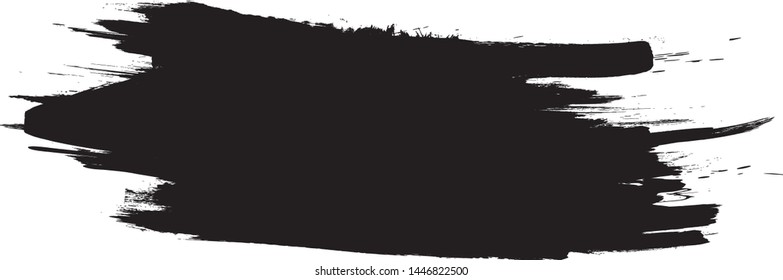 Grunge Paint Roller . Vector brush Stroke . Distressed banner . Black stripes isolated. paintbrush collection . Modern Textured shape . Dry border in Black . Bulge lines