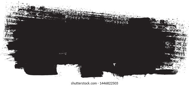 Grunge Paint Roller . Vector brush Stroke . Distressed banner . Black stripes isolated. paintbrush collection . Modern Textured shape . Dry border in Black . Bulge lines
