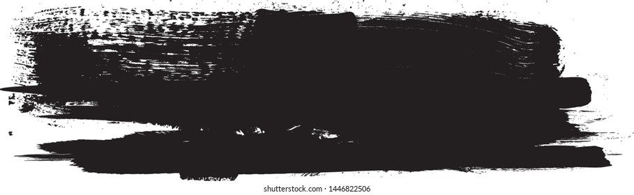 Grunge Paint Roller . Vector brush Stroke . Distressed banner . Black stripes isolated. paintbrush collection . Modern Textured shape . Dry border in Black . Bulge lines