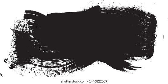 Grunge Paint Roller . Vector brush Stroke . Distressed banner . Black stripes isolated. paintbrush collection . Modern Textured shape . Dry border in Black . Bulge lines