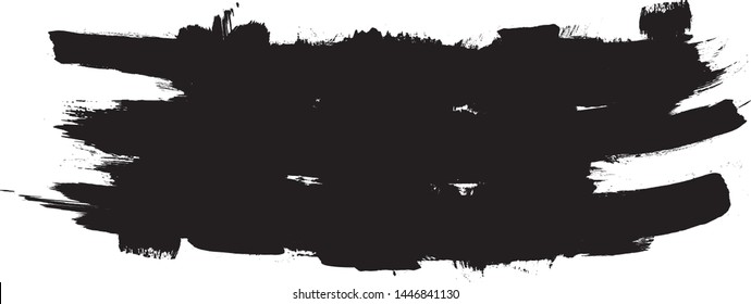 Grunge Paint Roller . Vector brush Stroke . Distressed banner . Black stripes isolated. paintbrush collection . Modern Textured shape . Dry border in Black . Bulge lines