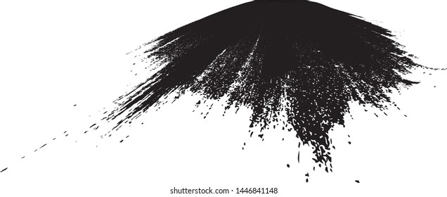 Grunge Paint Roller . Vector brush Stroke . Distressed banner . Black stripes isolated. paintbrush collection . Modern Textured shape . Dry border in Black . Bulge lines
