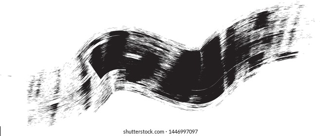Grunge Paint Roller . Vector brush Stroke . Distressed banner . Black stripes isolated. paintbrush collection . Modern Textured shape . Dry border in Black . Bulge lines