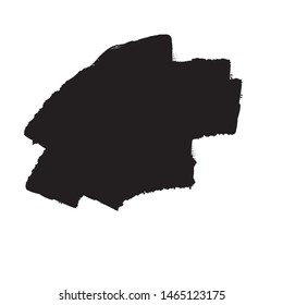 Grunge Paint Roller . Vector brush Stroke . Distressed banner . Black stripes isolated. paintbrush collection . Modern Textured shape . Dry border in Black . Bulge lines