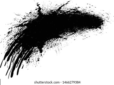 Grunge Paint Roller . Vector brush Stroke . Distressed banner . Black stripes isolated. paintbrush collection . Modern Textured shape . Dry border in Black . Bulge lines
