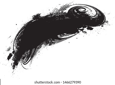 Grunge Paint Roller . Vector brush Stroke . Distressed banner . Black stripes isolated. paintbrush collection . Modern Textured shape . Dry border in Black . Bulge lines