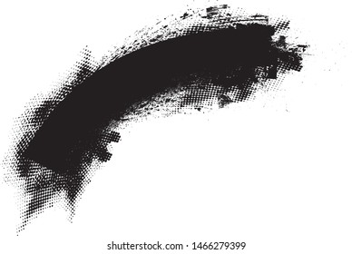 Grunge Paint Roller . Vector brush Stroke . Distressed banner . Black stripes isolated. paintbrush collection . Modern Textured shape . Dry border in Black . Bulge lines