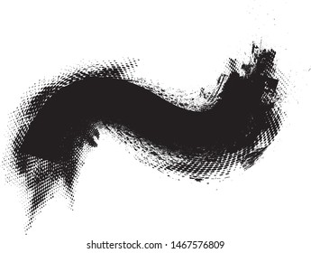 Grunge Paint Roller . Vector brush Stroke . Distressed banner . Black stripes isolated. paintbrush collection . Modern Textured shape . Dry border in Black . Bulge lines