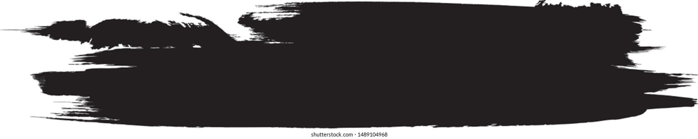 Grunge Paint Roller . Vector brush Stroke . Distressed banner . Black stripes isolated. paintbrush collection . Modern Textured shape . Dry border in Black . Bulge lines