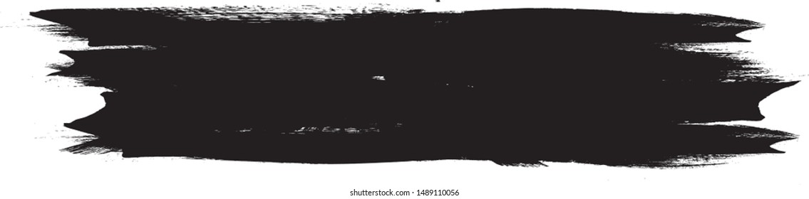 Grunge Paint Roller . Vector brush Stroke . Distressed banner . Black stripes isolated. paintbrush collection . Modern Textured shape . Dry border in Black . Bulge lines
