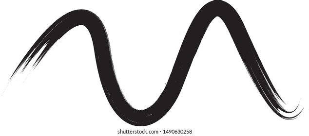 Grunge Paint Roller . Vector brush Stroke . Distressed banner . Black stripes isolated. paintbrush collection . Modern Textured shape . Dry border in Black . Bulge lines