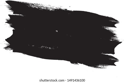 Grunge Paint Roller . Vector brush Stroke . Distressed banner . Black stripes isolated. paintbrush collection . Modern Textured shape . Dry border in Black . Bulge lines