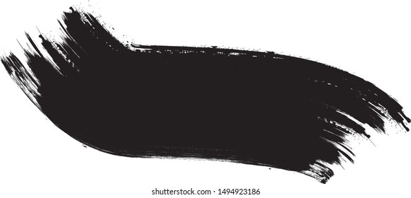 Grunge Paint Roller . Vector brush Stroke . Distressed banner . Black stripes isolated. paintbrush collection . Modern Textured shape . Dry border in Black . Bulge lines