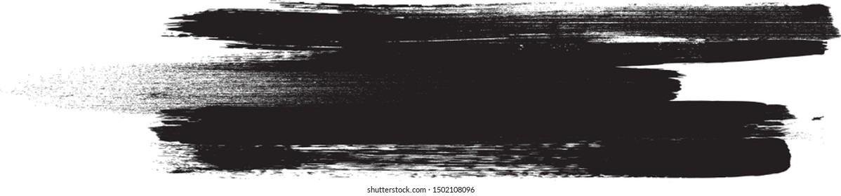 Grunge Paint Roller . Vector brush Stroke . Distressed banner . Black stripes isolated. paintbrush collection . Modern Textured shape . Dry border in Black . Bulge lines