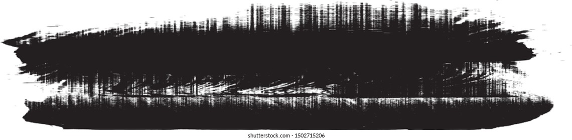 Grunge Paint Roller . Vector brush Stroke . Distressed banner . Black stripes isolated. paintbrush collection . Modern Textured shape . Dry border in Black . Bulge lines