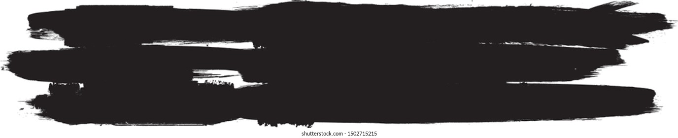 Grunge Paint Roller . Vector brush Stroke . Distressed banner . Black stripes isolated. paintbrush collection . Modern Textured shape . Dry border in Black . Bulge lines