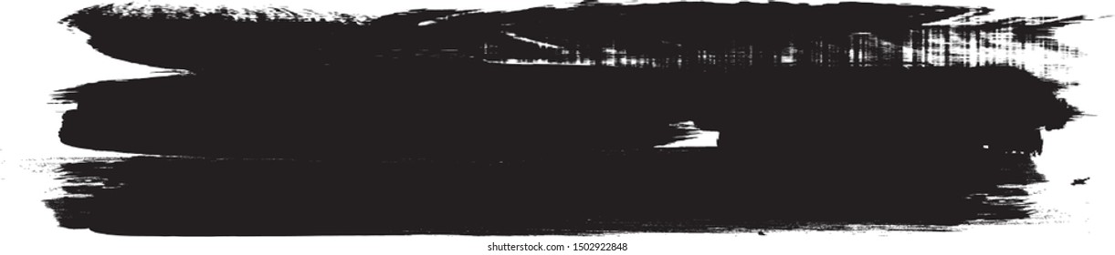 Grunge Paint Roller . Vector brush Stroke . Distressed banner . Black stripes isolated. paintbrush collection . Modern Textured shape . Dry border in Black . Bulge lines