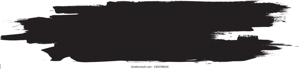 Grunge Paint Roller . Vector brush Stroke . Distressed banner . Black stripes isolated. paintbrush collection . Modern Textured shape . Dry border in Black . Bulge lines