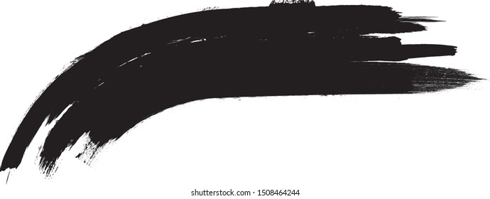 Grunge Paint Roller . Vector brush Stroke . Distressed banner . Black stripes isolated. paintbrush collection . Modern Textured shape . Dry border in Black . Bulge lines
