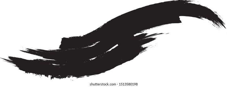 Grunge Paint Roller . Vector brush Stroke . Distressed banner . Black stripes isolated. paintbrush collection . Modern Textured shape . Dry border in Black . Bulge lines