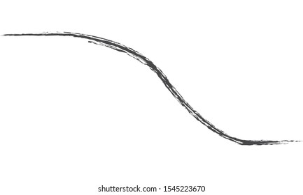 Grunge Paint Roller . Vector brush Stroke . Distressed banner . Black stripes isolated. paintbrush collection . Modern Textured shape . Dry border in Black . Bulge lines