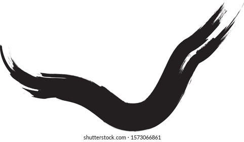 Grunge Paint Roller . Vector brush Stroke . Distressed banner . Black stripes isolated. paintbrush collection . Modern Textured shape . Dry border in Black . Bulge lines