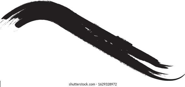 Grunge Paint Roller . Vector brush Stroke . Distressed banner . Black stripes isolated. paintbrush collection . Modern Textured shape . Dry border in Black . Bulge lines