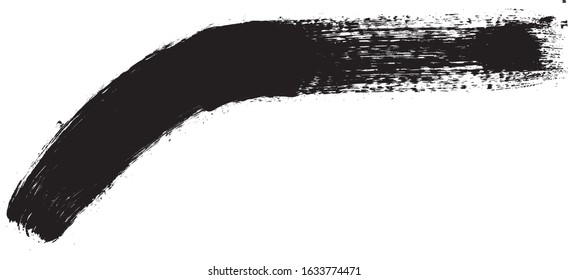 Grunge Paint Roller . Vector brush Stroke . Distressed banner . Black stripes isolated. paintbrush collection . Modern Textured shape . Dry border in Black . Bulge lines