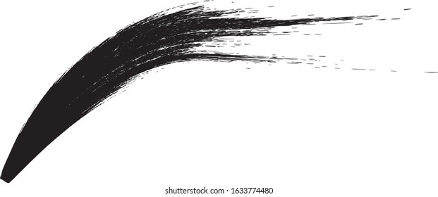 Grunge Paint Roller . Vector brush Stroke . Distressed banner . Black stripes isolated. paintbrush collection . Modern Textured shape . Dry border in Black . Bulge lines