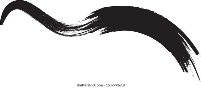 Grunge Paint Roller . Vector brush Stroke . Distressed banner . Black stripes isolated. paintbrush collection . Modern Textured shape . Dry border in Black . Bulge lines