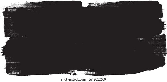 Grunge Paint Roller . Vector brush Stroke . Distressed banner . Black stripes isolated. paintbrush collection . Modern Textured shape . Dry border in Black . Bulge lines