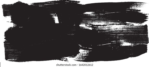 Grunge Paint Roller . Vector brush Stroke . Distressed banner . Black stripes isolated. paintbrush collection . Modern Textured shape . Dry border in Black . Bulge lines