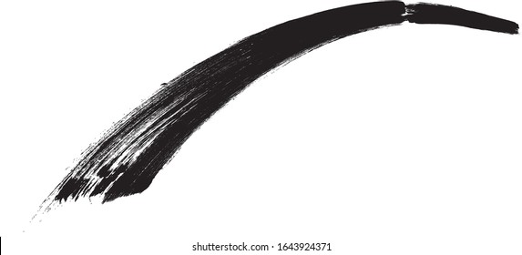 Grunge Paint Roller . Vector brush Stroke . Distressed banner . Black stripes isolated. paintbrush collection . Modern Textured shape . Dry border in Black . Bulge lines