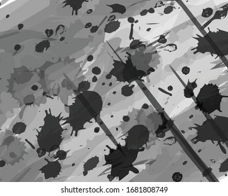 Rollo de pintura Grunge . Trazo de pincel vectorial . Cartel perturbado . colección de pincel . Forma texturada moderna . Borde seco en negro. Líneas masivas